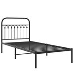 vidaXL Cadre de lit métal sans matelas avec tête de lit noir 90x190 cm