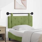 vidaXL Tête de lit suspendue Avec lumière LED Vert clair Velours