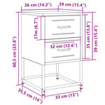 vidaXL Tables de chevet 2 Pièces rose 36x39x60 5 cm acier