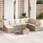 vidaXL Ensemble de canapé de jardin 9 Pièces Marron Poly rotin