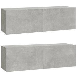 vidaXL Meubles TV 2 Pièces Gris béton 100x30x30 cm Bois d'ingénierie