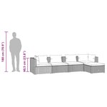 vidaXL Salon de jardin 5 Pièces avec coussins résine tressée gris