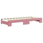 vidaXL Lit de jour avec gigogne et tiroirs sans matelas rose 80x200 cm