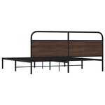 vidaXL Cadre de lit en métal sans matelas chêne marron 193x203 cm
