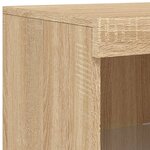 vidaXL Buffets avec lumières LED 3 Pièces chêne sonoma bois d'ingénierie