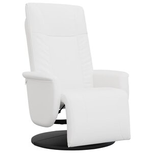 vidaXL Fauteuil inclinable avec repose-pieds blanc similicuir