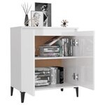 vidaXL Buffet blanc brillant 60x35x70 cm bois d'ingénierie