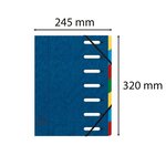 Trieur Harmonika® À Fenêtres Avec Élastiques Véritable Carte Lustrée 7 Compartiments - Bleu - X 8 - Exacompta