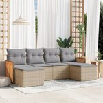 vidaXL Salon de jardin avec coussins 6 Pièces beige résine tressée