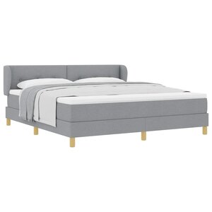 vidaXL Lit à ressorts avec matelas Gris clair 180 x 200 cm tissu