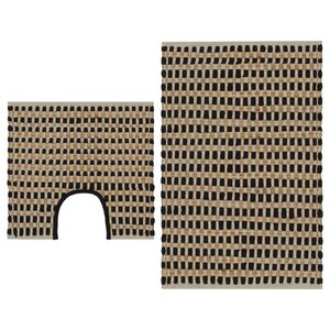 vidaXL Tapis de salle de bain tissés à la main Jute Naturel et Noir