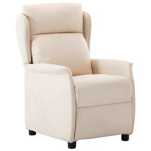 vidaXL Fauteuil inclinable Crème 67.5 x 93.5 x 101.5 cm tissu