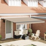 vidaXL Auvent Rétractable Beige 400 × 350 cm Polyester et Acier