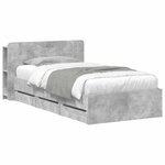 vidaXL Cadre de lit avec rangement Gris béton 80 x 200 cm