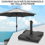 Pied de parasol base de lestage parasol carré dim. 41 5l x 41 5i x 35h cm poids net 20 kg ciment hdpe noir