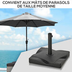 Pied de parasol base de lestage parasol carré dim. 41 5L x 41 5I x 35H cm poids net 20 Kg ciment HDPE noir