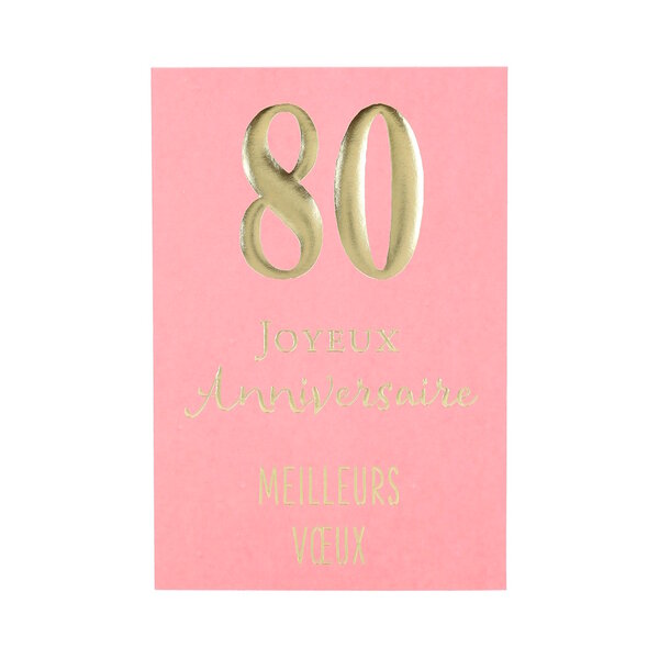 Carte Anniversaire - 80 ans Joyeux Anniversaire Meilleurs voeux