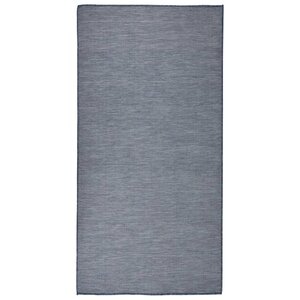vidaXL Tapis à tissage plat d'extérieur 100x200 cm Bleu