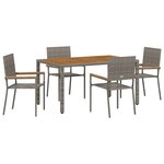 vidaXL Ensemble de salle à manger pour jardin 5 Pièces Gris polyrotin