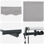 vidaXL Auvent rétractable automatique gris clair 500x300 cm