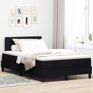 vidaXL Lit à ressorts avec matelas Noir 120 x 200 cm tissu