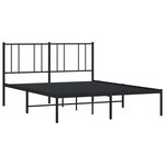 vidaXL Cadre de lit métal sans matelas avec tête de lit noir 150x200cm