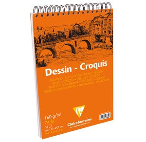 Bloc Dessin Croquis 160g A4 35F CLAIREFONTAINE