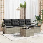 vidaXL Ensemble de canapé de jardin avec coussin 6 Pièces Gris clair
