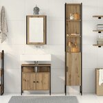 vidaXL Ensemble de mobilier de salle de bain 3 Pièces Chêne artisanal
