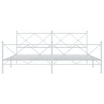 vidaXL Cadre de lit métal sans matelas et pied de lit blanc 193x203 cm