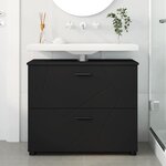 vidaXL Cabinet de salle de bain avec tiroir Noir 76 5 x 35 x 64 cm