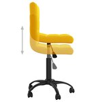 vidaXL Chaise pivotante de salle à manger Jaune moutarde Velours