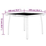 vidaXL Table de jardin anthracite 100x100x72 cm Treillis d'acier