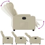 vidaXL Fauteuil inclinable électrique Crème Similicuir
