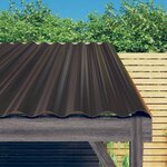 vidaXL Panneaux de toit 12 Pièces Acier enduit de poudre Marron 60x36 cm