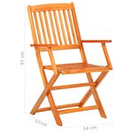 vidaXL Ensemble à manger d'extérieur pliable 5Pièces Bois d'acacia solide