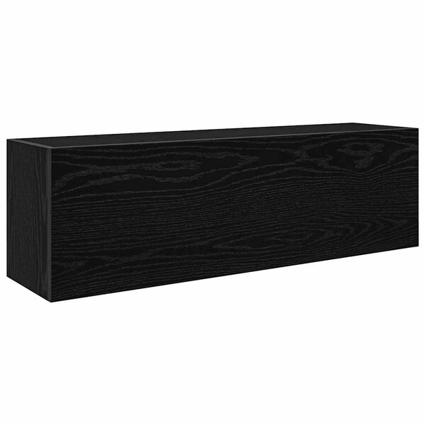 vidaXL Armoire murale de bain noir 100x25x30 cm bois d'ingénierie