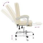 vidaXL Fauteuil inclinable de bureau Crème Similicuir