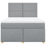 vidaXL Sommier à lattes de lit avec matelas Gris clair 160x200cm Tissu