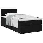 vidaXL Cadre de lit ottoman avec matelas noir 80x200 cm velours