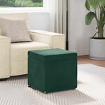 vidaXL Tabouret Vert foncé 41 x 41 x 40 cm Velours et Bois Composite