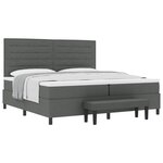 vidaXL Lit à ressorts avec matelas Gris foncé 200 x 200 cm tissu
