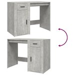 vidaXL Bureau Gris béton 100x49x75 cm Bois d'ingénierie