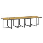 vidaXL Ensemble à manger de jardin coussins 17 Pièces Résine tressée Gris
