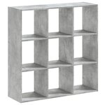 vidaXL Bibliothèque gris béton 102x32x102 cm bois d'ingénierie