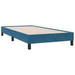 vidaXL Sommier à lattes de lit et matelas et LED bleu foncé 80x210 cm velours