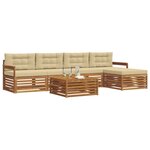 vidaXL Ensemble de canapés d'extérieur 6 Pièces Naturel et Beige