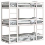 vidaXL Lit superposé triple blanc 75x190 cm bois de pin massif