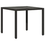 vidaXL Ensemble à manger de jardin et coussins 5 Pièces noir rotin verre