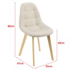 Lot de 6 chaises de salle à manger 86 x 53 x 47 cm beige 03_0006785